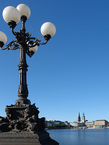 Foto Laterne und Binnenalster - Hamburg