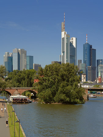 Skyline von Frankfurt mit Ufer