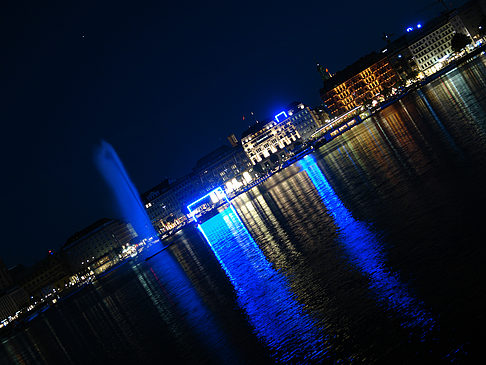 Binnenalster bei Nacht Fotos