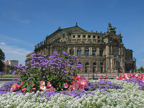 Semperoper mit Blumen Fotos